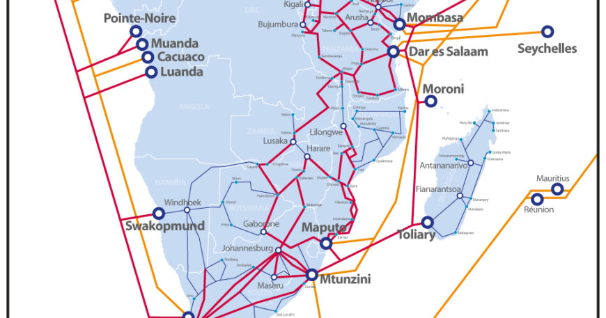 Southern Africa regional network map